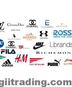 Branded clothing, jewelry, belts, watches