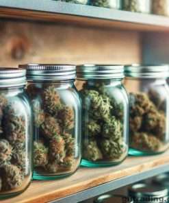 Herb glass jar